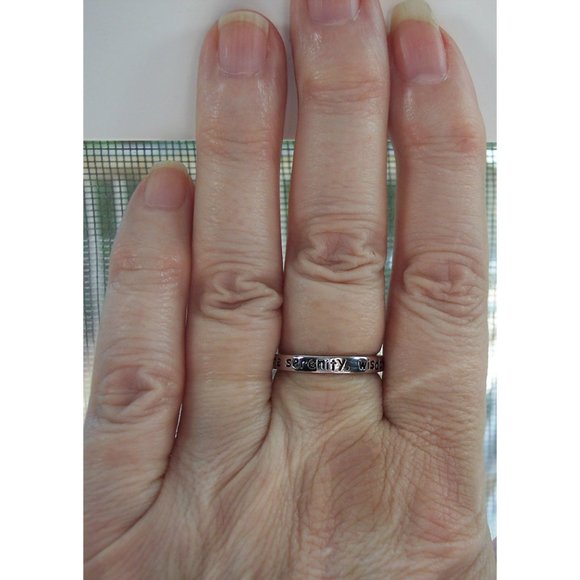925 STERLING SILVER Serenity Prayer Inspirational Band Ring - Picture 5 of 14